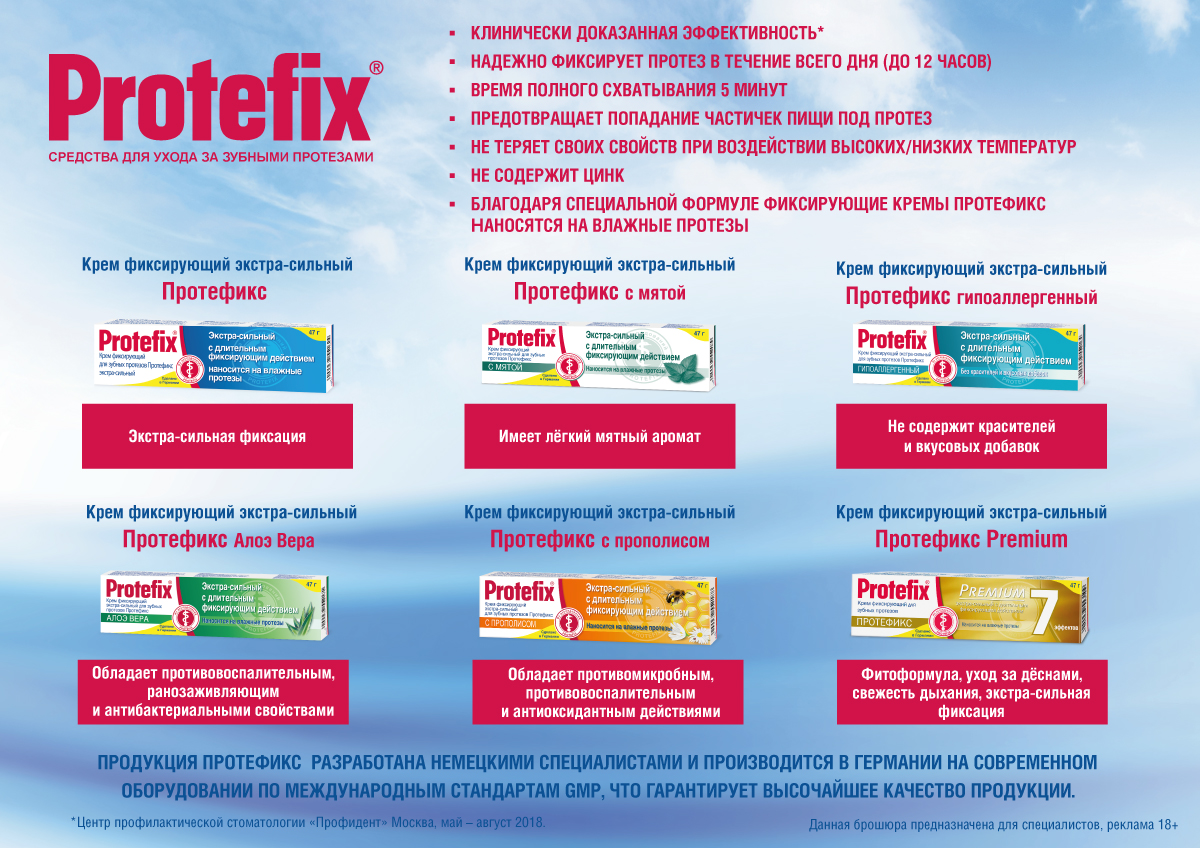 Protefix. Средства для ухода за зубными протезами